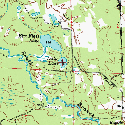 Topographic Map of Lillie Lake, WI