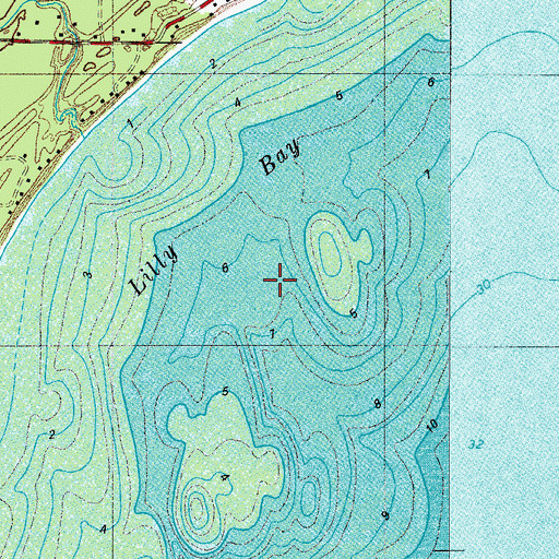 Topographic Map of Lilly Bay, WI