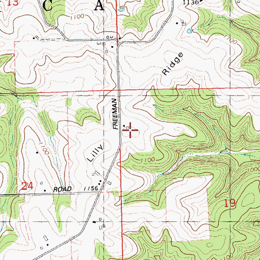 Topographic Map of Lilly Ridge, WI