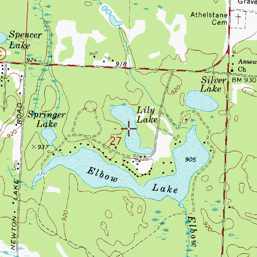 Topographic Map of Lily Lake, WI