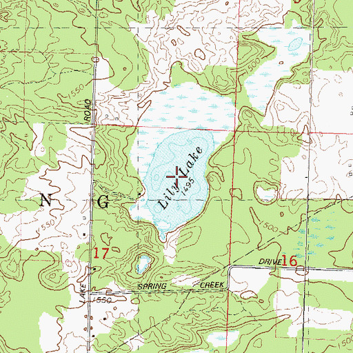 Topographic Map of Lily Lake, WI