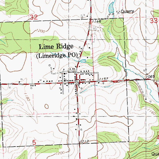 Topographic Map of Lime Ridge, WI