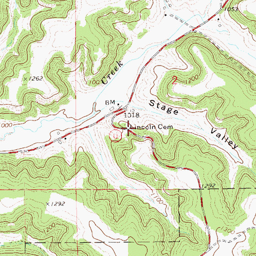 Topographic Map of Lincoln Cemetery, WI