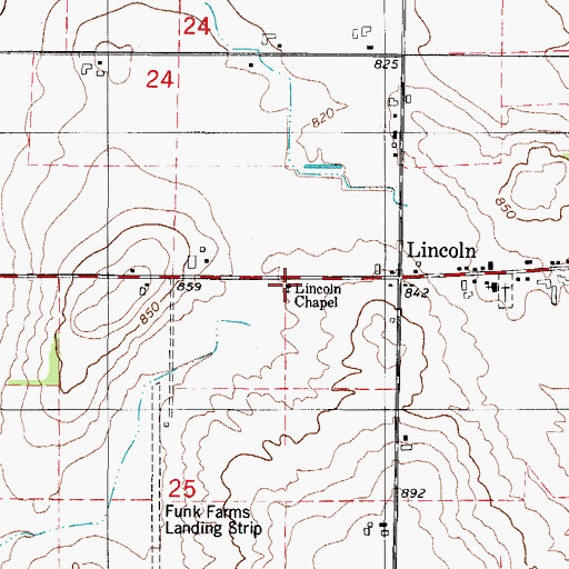 Topographic Map of Lincoln Chapel, WI