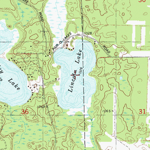 Topographic Map of Lincoln Lake, WI