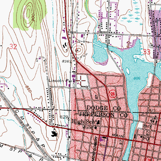 Topographic Map of Lincoln Park, WI