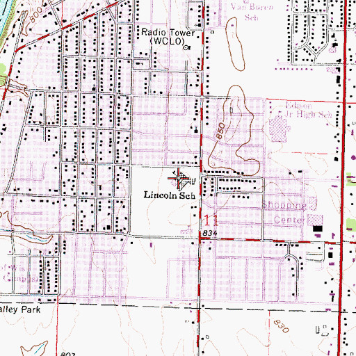 Topographic Map of Lincoln Elementary School, WI
