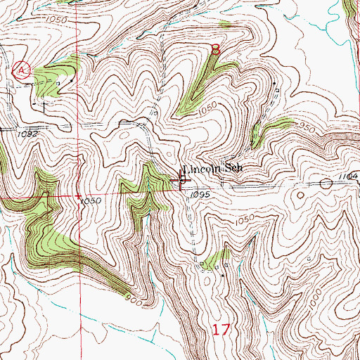 Topographic Map of Lincoln School, WI