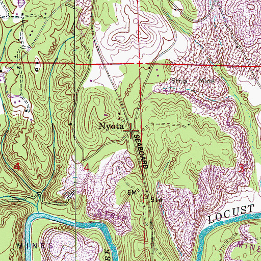 Topographic Map of Nyota, AL