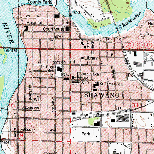 Topographic Map of Lincoln Elementary School, WI