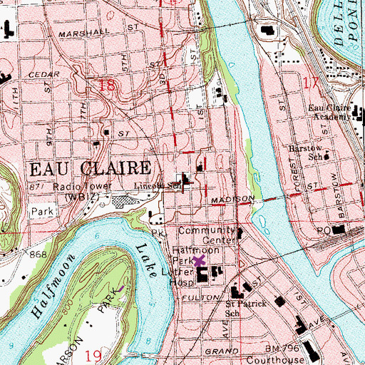 Topographic Map of Chippewa Valley Montessori Charter School, WI