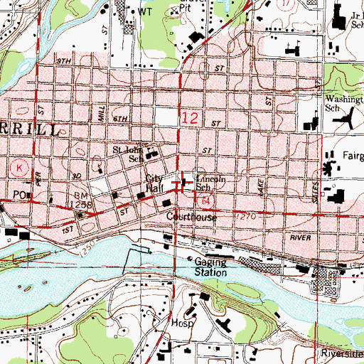 Topographic Map of Lincoln Elementary School, WI