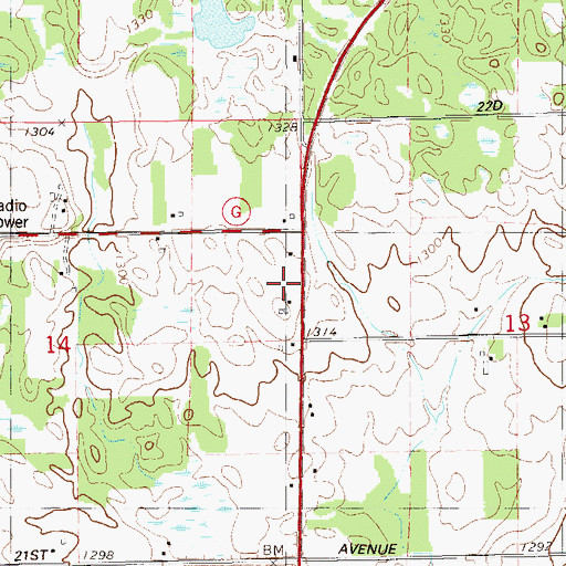 Topographic Map of Lincoln School, WI
