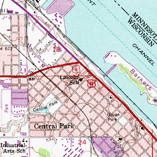 Topographic Map of Lincoln School, WI