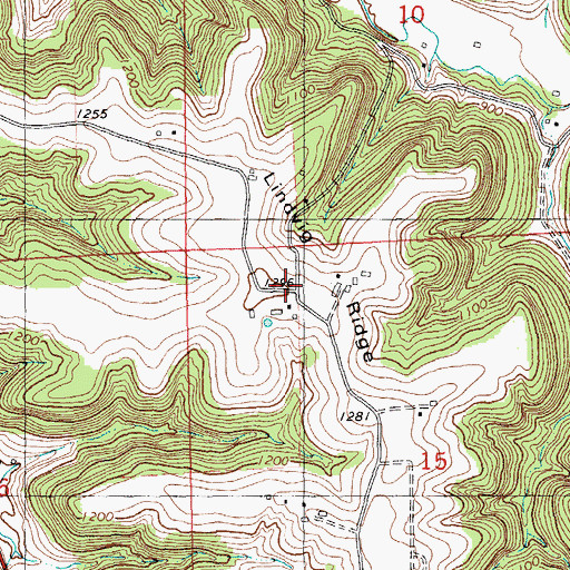 Topographic Map of Lindvig Ridge, WI