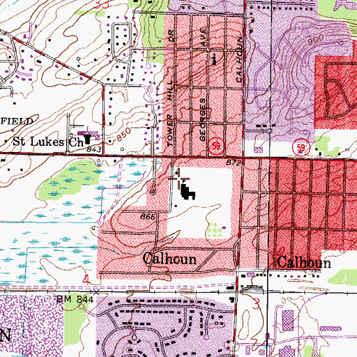 Topographic Map of Heritage Christian Elementary School, WI