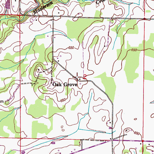 Topographic Map of Oak Grove, AL