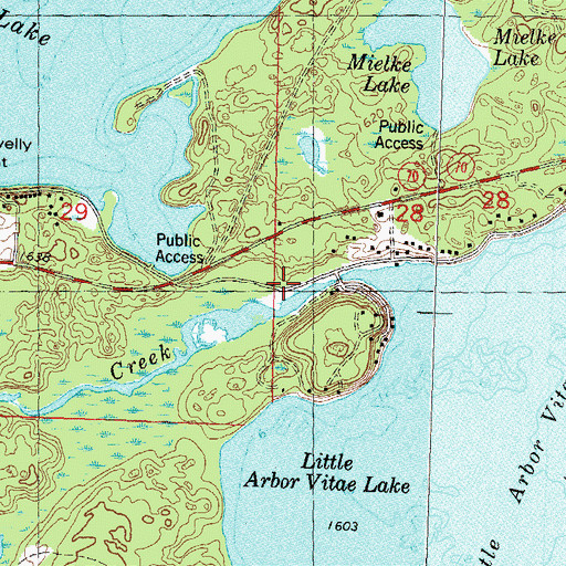 Topographic Map of Link Creek, WI