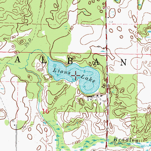 Topographic Map of Lions Lake, WI