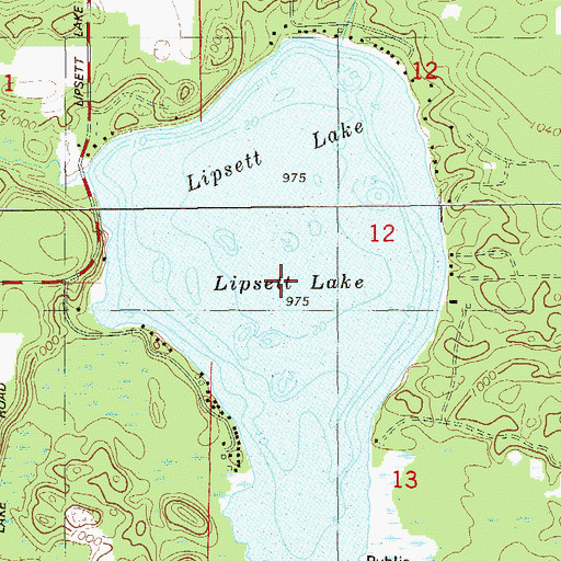 Topographic Map of Lipsett Lake, WI