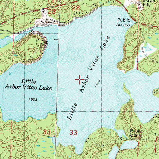 Topographic Map of Little Arbor Vitae Lake, WI