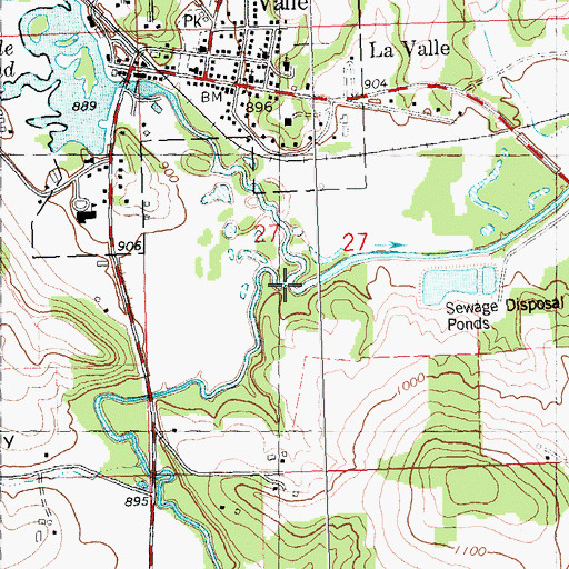 Topographic Map of Little Baraboo River, WI