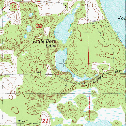 Topographic Map of Little Bass Lake, WI