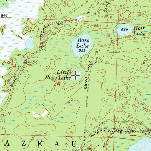 Topographic Map of Little Bass Lake, WI
