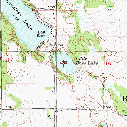 Topographic Map of Little Bass Lake, WI