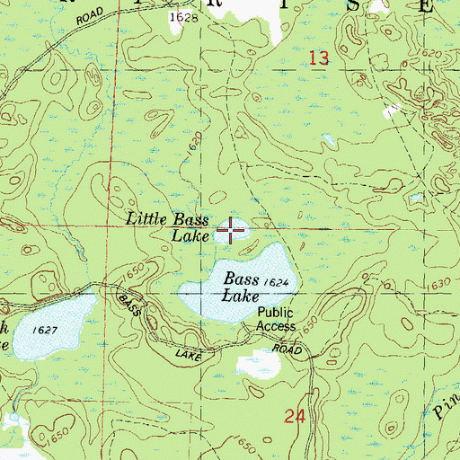 Topographic Map of Little Bass Lake, WI