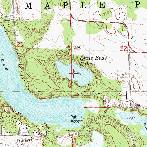 Topographic Map of Little Bass Lake, WI