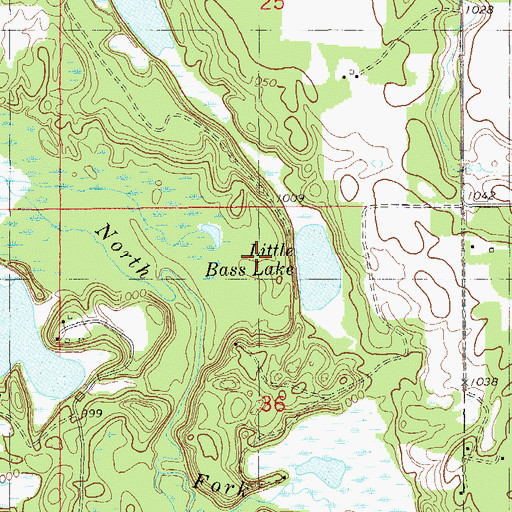 Topographic Map of Little Bass Lake, WI