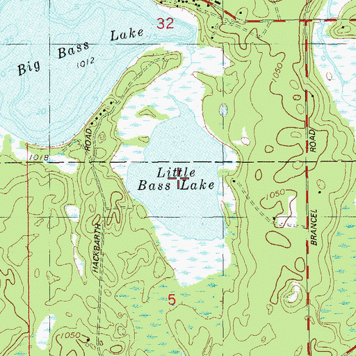 Topographic Map of Little Bass Lake, WI