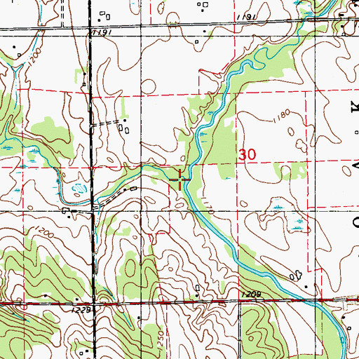 Topographic Map of Little Bear Creek, WI