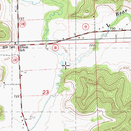 Topographic Map of Little Bear Creek, WI