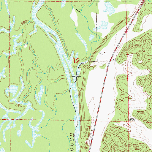 Topographic Map of Little Bear Creek, WI
