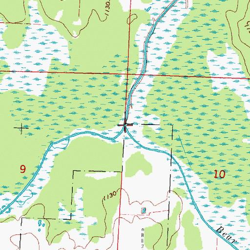 Topographic Map of Little Bear Creek, WI