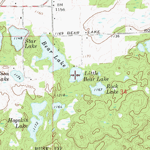 Topographic Map of Little Bear Lake, WI