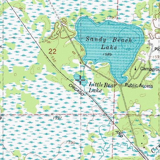 Topographic Map of Little Bear Lake, WI