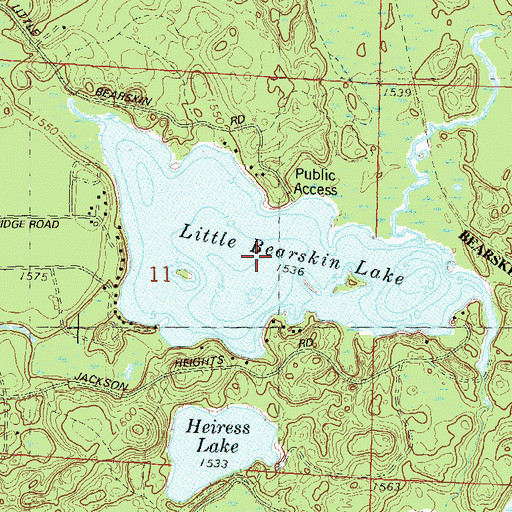 Topographic Map of Little Bearskin Lake, WI
