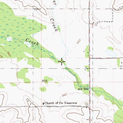 Topographic Map of Little Beaver Creek, WI