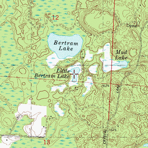 Topographic Map of Little Bertram Lake, WI