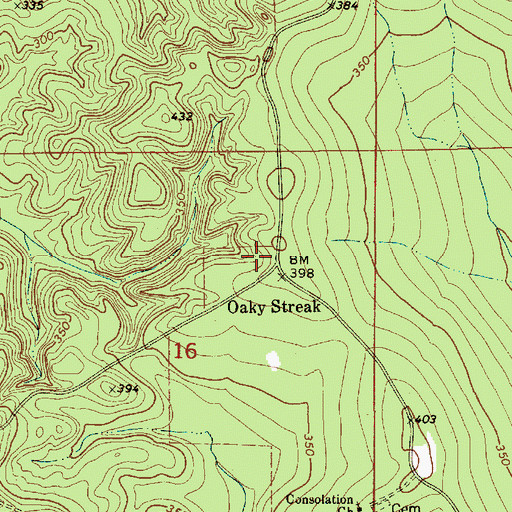 Topographic Map of Oaky Streak, AL