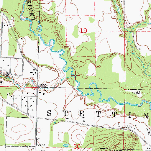 Topographic Map of Little Brook, WI