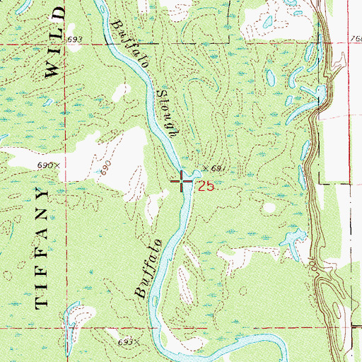 Topographic Map of Little Buffalo Slough, WI