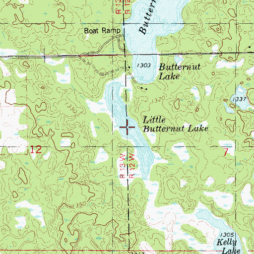Topographic Map of Little Butternut Lake, WI