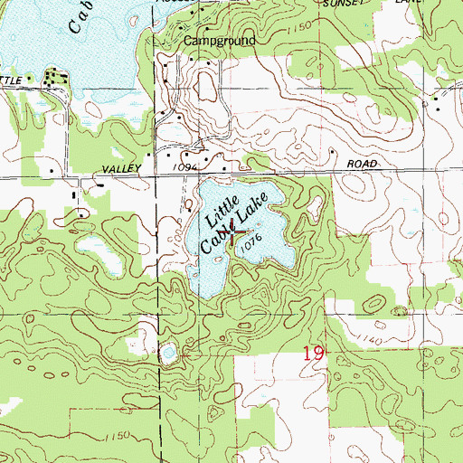 Topographic Map of Little Cable Lake, WI