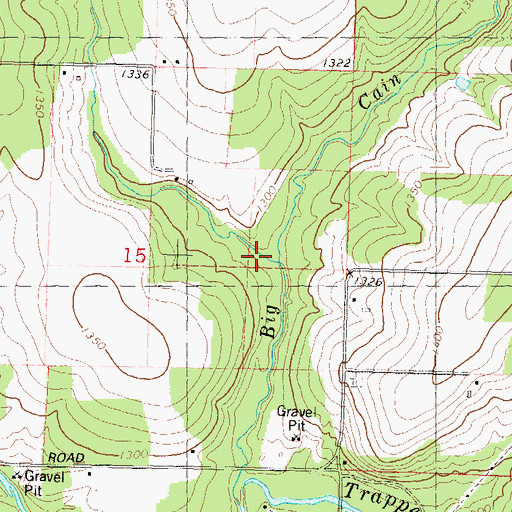 Topographic Map of Little Cain Creek, WI
