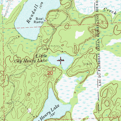 Topographic Map of Little Cap Henry Lake, WI