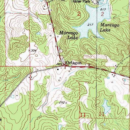 Topographic Map of Octagon, AL